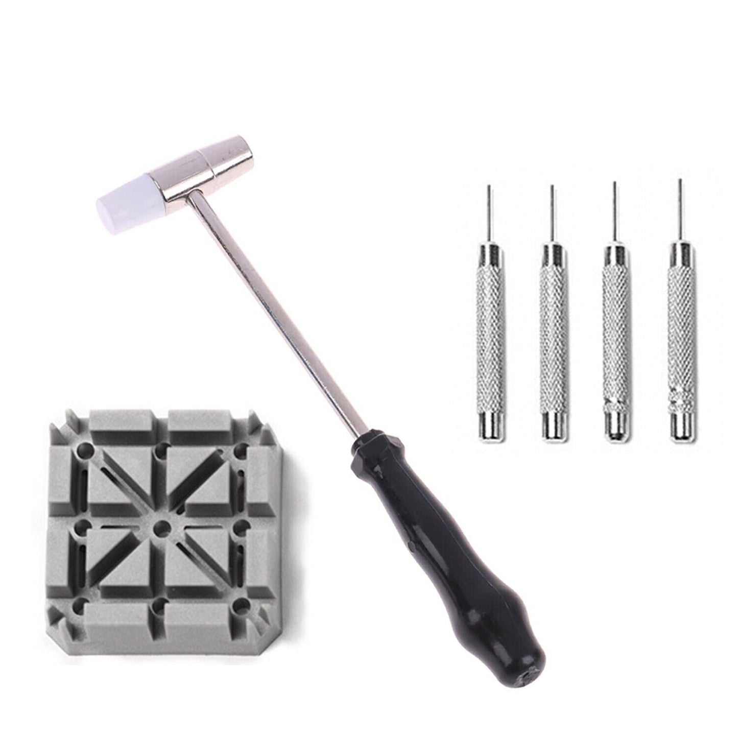 Kit Outils Réparation Montre – Extracteur de Maillons Bracelet avec Marteau, Chasse-Goupilles & Support