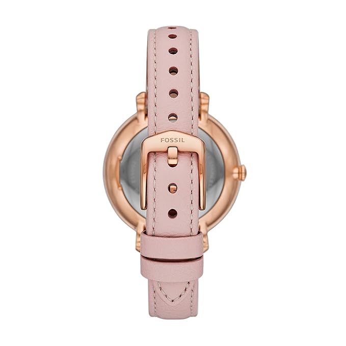 Montre Femme Fossil JACQUELINE (Ø 36 mm) – Quartz, Bracelet Cuir, Date, Étanche 3 ATM