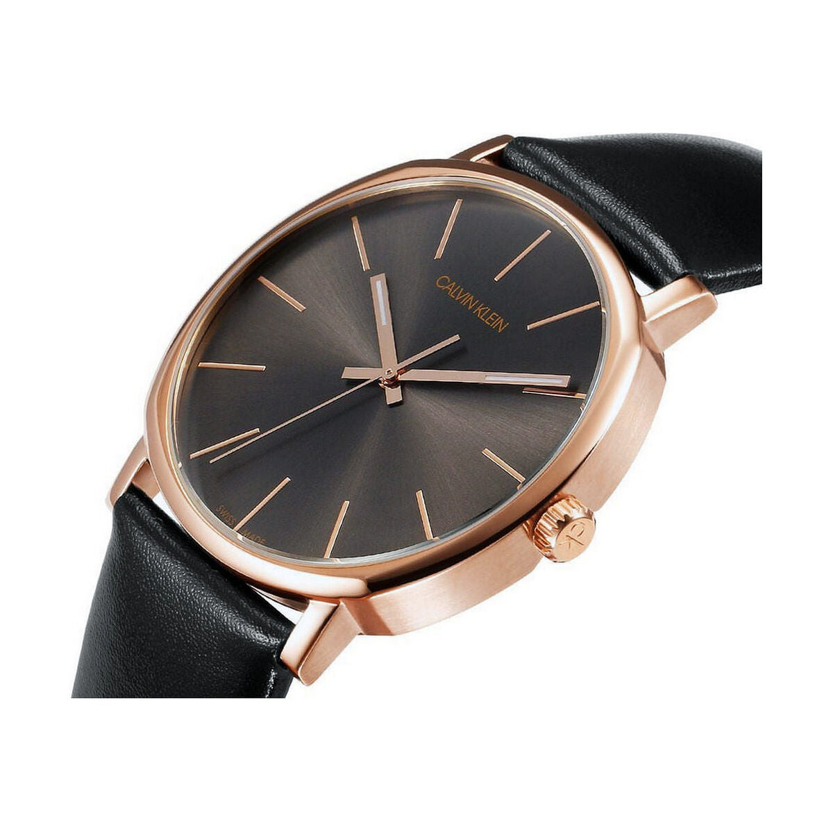 Montre Homme Calvin Klein POSH – Élégance Classique & Moderne (Ø 40 mm, Cuir Noir)