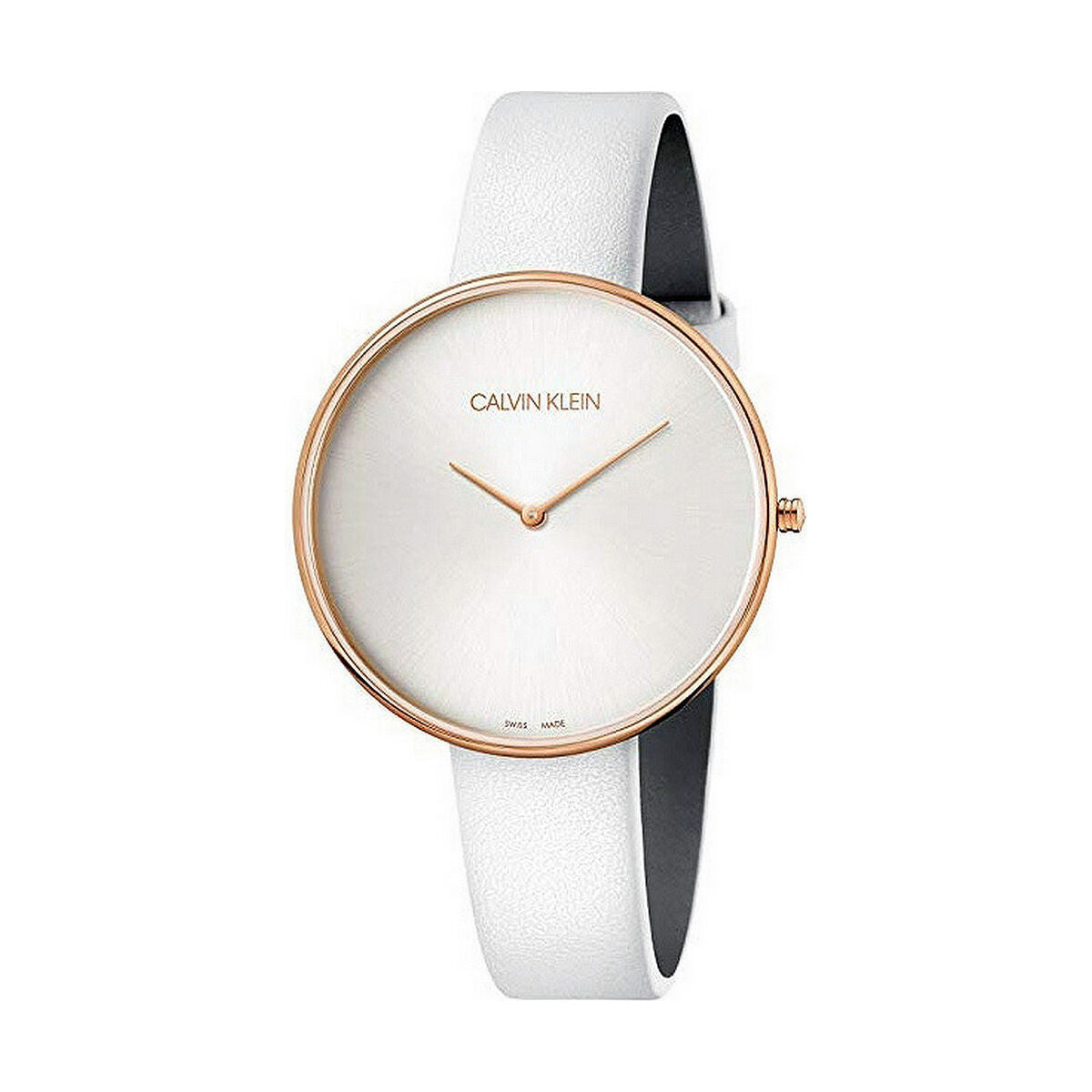 Montre Femme Calvin Klein FULL MOON – Quartz, Bracelet Cuir, Étanche 3 ATM