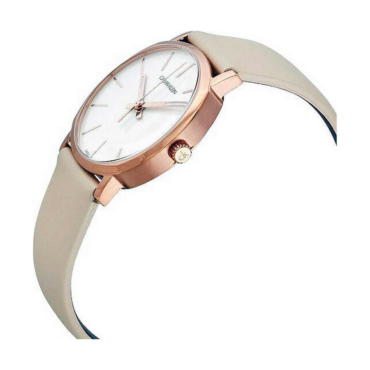 Montre Femme Calvin Klein POSH – Quartz, Ø 32 mm, Bracelet Cuir, Étanche 3 ATM