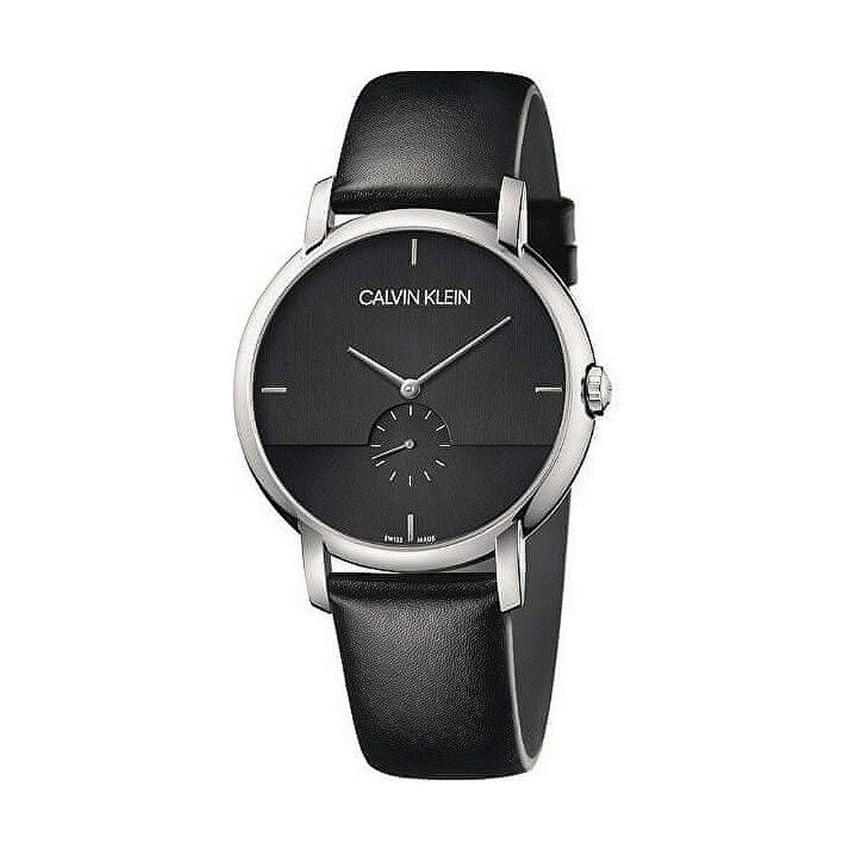 Montre Homme Calvin Klein ESTABLISHED – Quartz, Bracelet Cuir, Ø 43 mm, Étanche 3 ATM