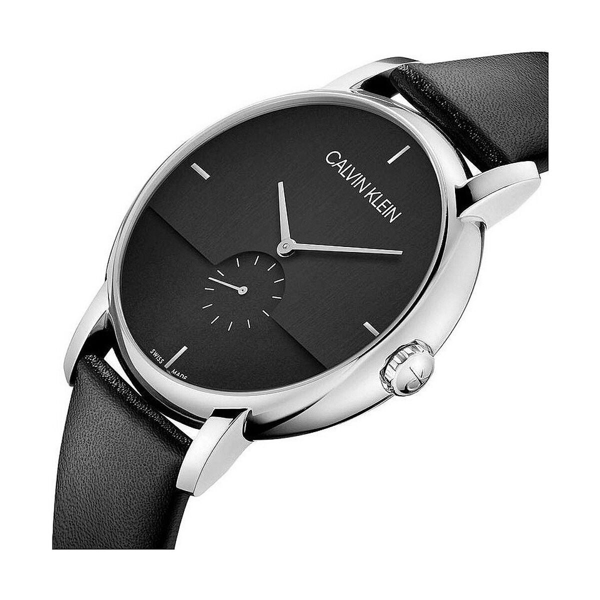 Montre Homme Calvin Klein ESTABLISHED – Quartz, Bracelet Cuir, Ø 43 mm, Étanche 3 ATM