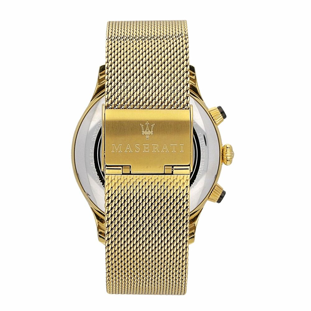 Montre Homme Maserati R8873633003 (Ø 42 mm) – Quartz, Acier Inoxydable Doré, Cadran Noir, Étanche 5 ATM