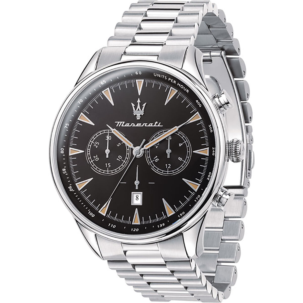 Montre Homme Maserati R8873646004 (Ø 45 mm) – Quartz Chronographe, Acier Inoxydable Argenté, Étanche 10 ATM