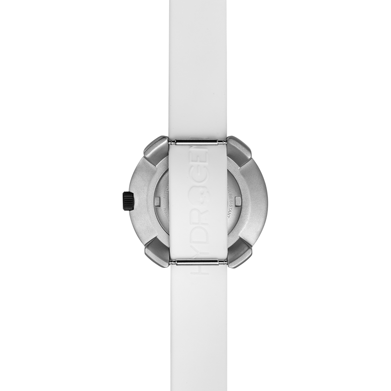 Montre Vista Numero Silver White (Ø 29 mm) – Acier Inoxydable, Cadran Argenté, Bracelet Silicone Blanc Monobloc