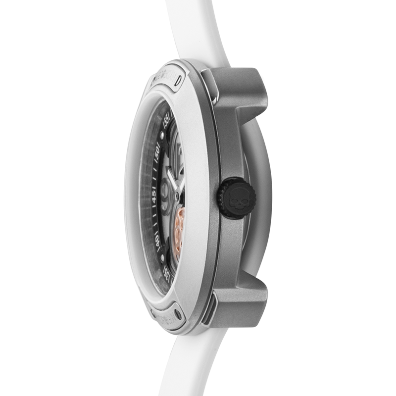 Montre Vista Numero Silver White (Ø 29 mm) – Acier Inoxydable, Cadran Argenté, Bracelet Silicone Blanc Monobloc