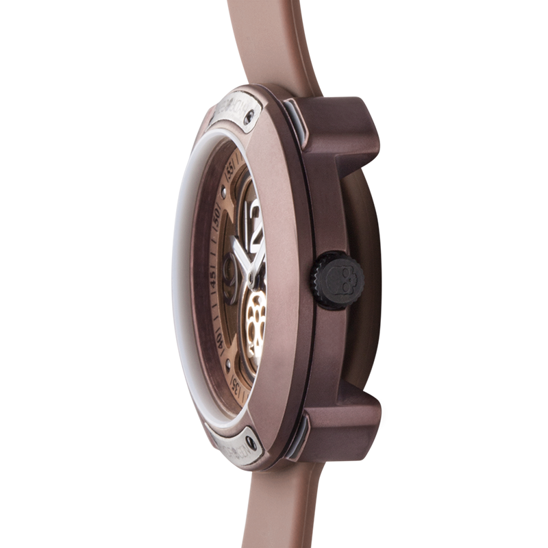 Montre Vista Numero All Brown (Ø 29 mm) – Acier Brun Ionisé, Cadran Marron, Bracelet Silicone Marron Monobloc