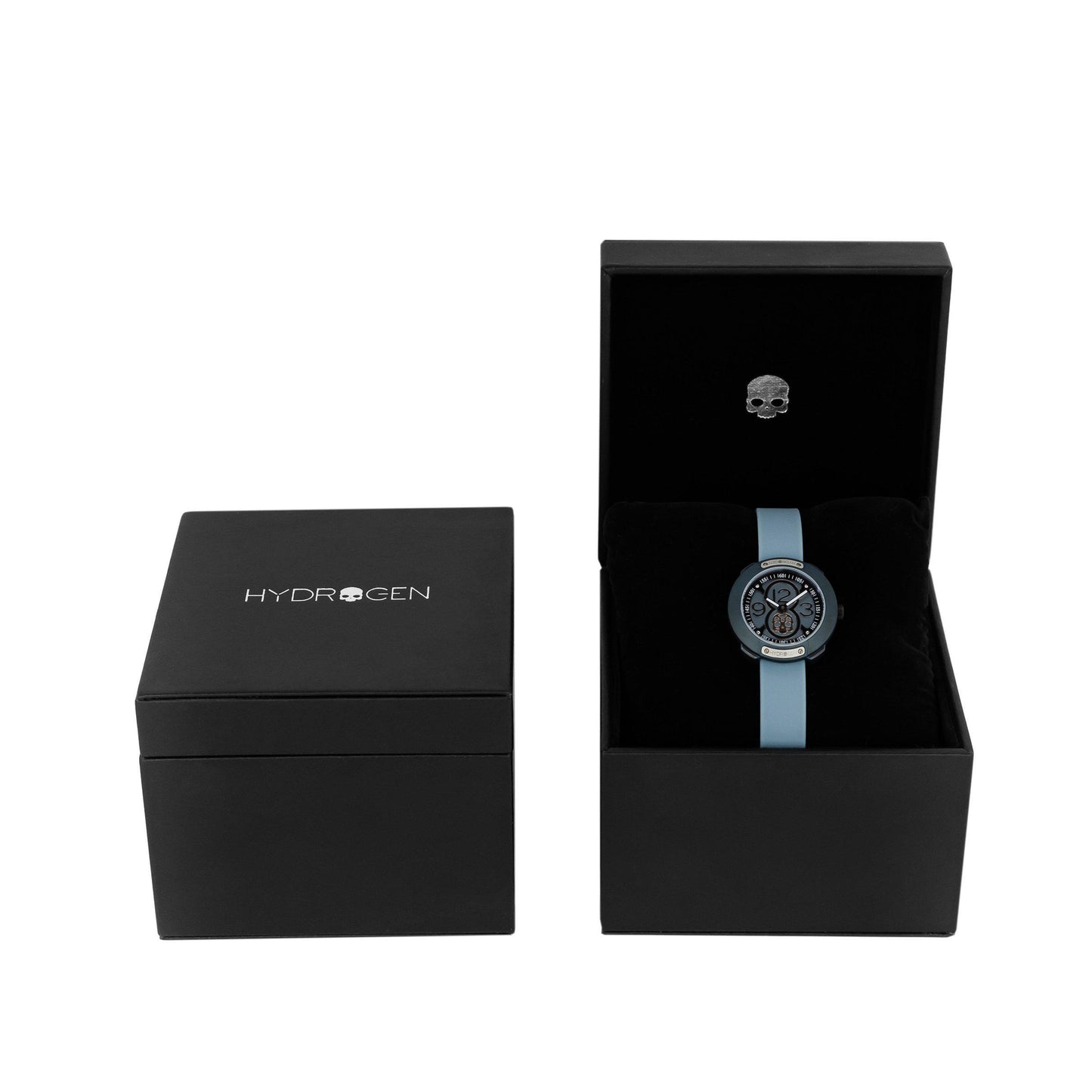 Montre Vista Numero All Blue (Ø 29 mm) – Acier Inoxydable Bleu, Cadran Brossé Bleu, Bracelet Silicone Bleu Clair