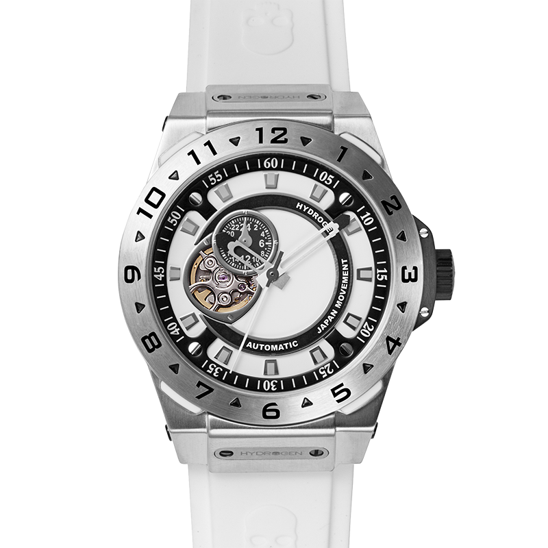 Montre Vento Silver White – Automatique NH39 Japon, Open Heart, Acier Inoxydable, Cadran & Bracelet Blancs