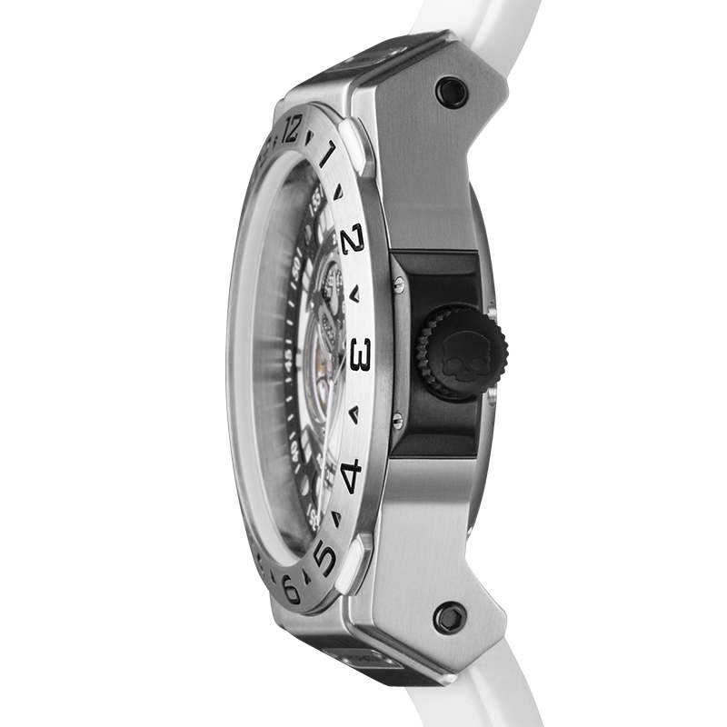 Montre Vento Silver White – Automatique NH39 Japon, Open Heart, Acier Inoxydable, Cadran & Bracelet Blancs