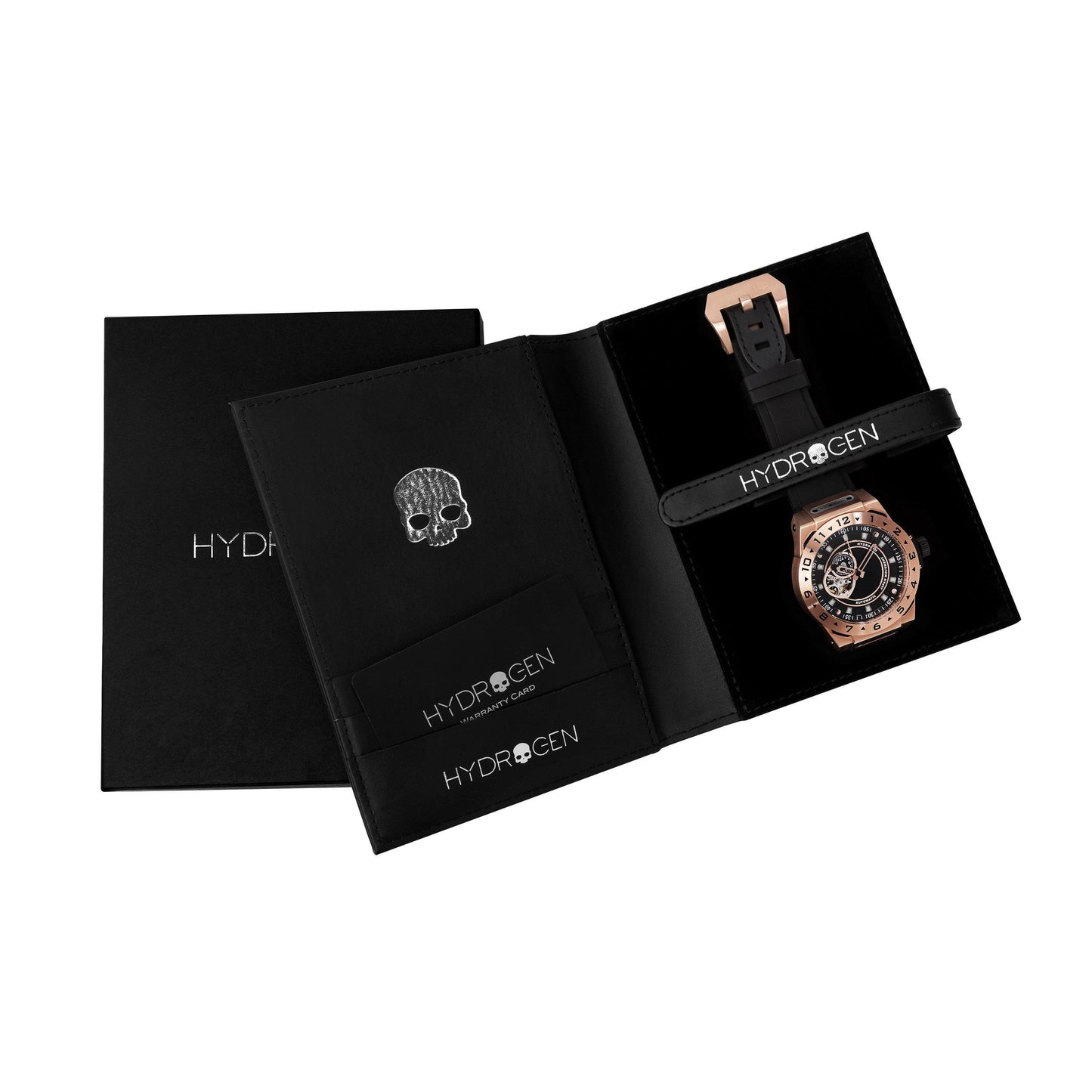 Montre Vento Black Rose Gold – Automatique NH39 Open Heart, Acier Or Rose, Cadran Noir, Bracelet Silicone Noir
