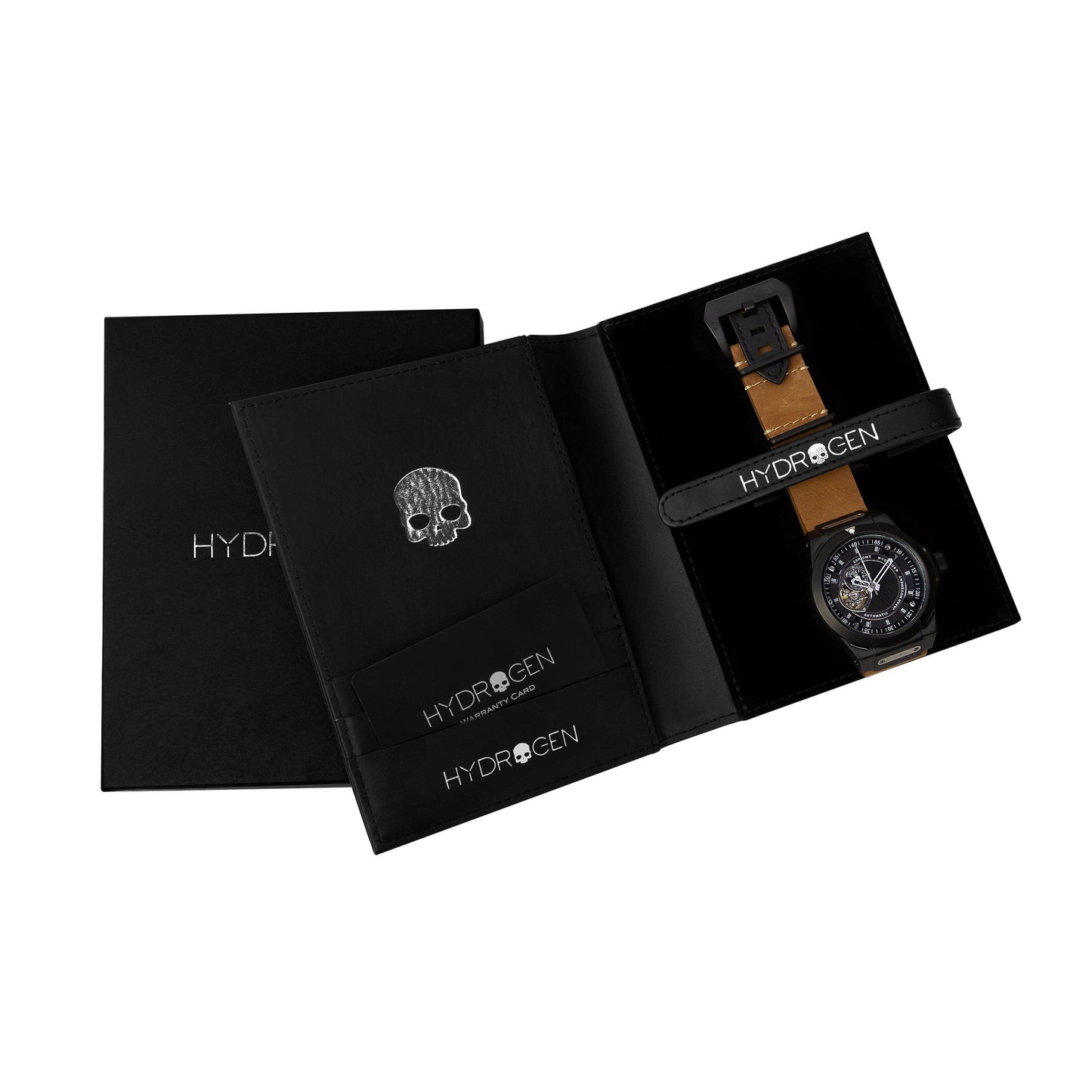 Montre Vento Black Nato Leather – Automatique NH39 Japon, Boîtier Noir, Cadran Noir, Bracelet Cuir Marron