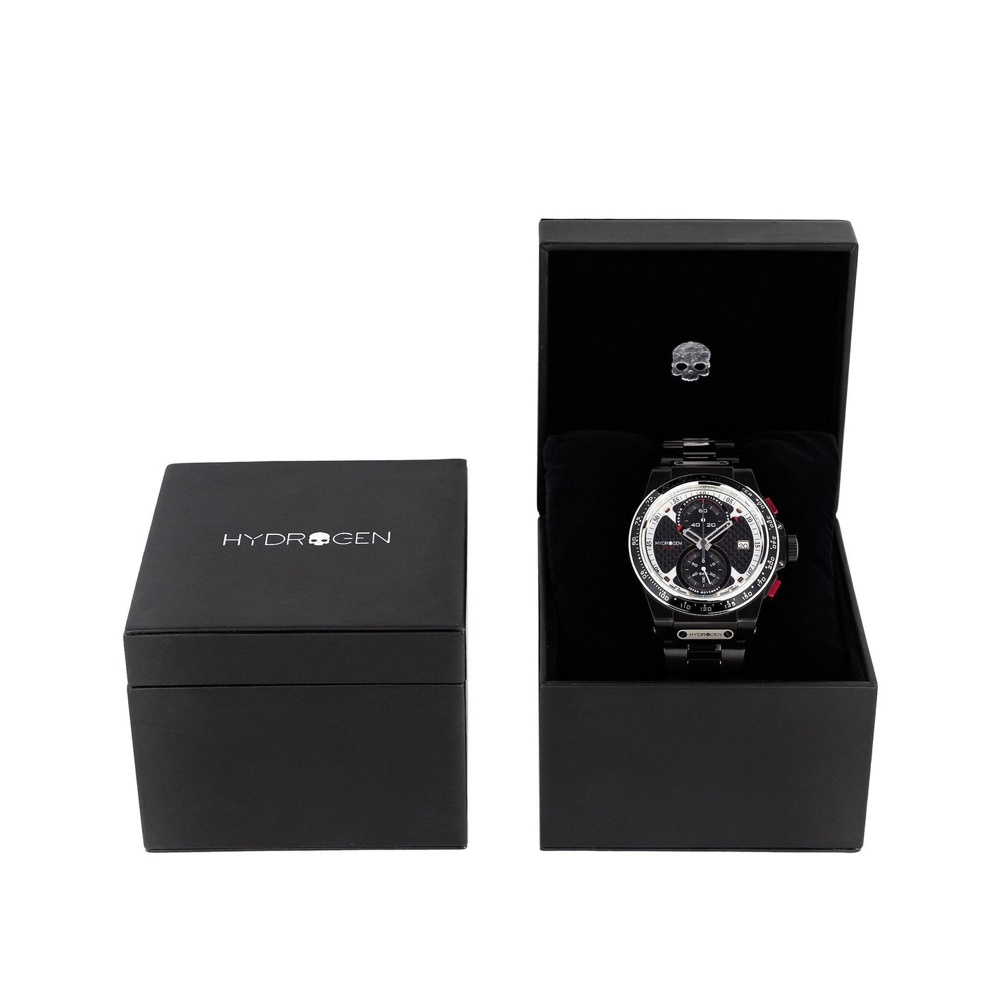 Montre Otto Chrono All Black Bracelet – Chronographe, Acier Inoxydable Noir, Cadran Fibre Carbone, Bracelet 3 Maillons Noir