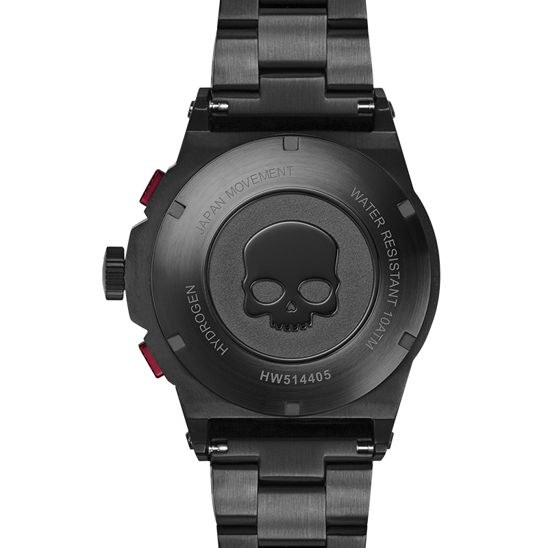 Montre Otto Chrono All Black Bracelet – Chronographe, Acier Inoxydable Noir, Cadran Fibre Carbone, Bracelet 3 Maillons Noir