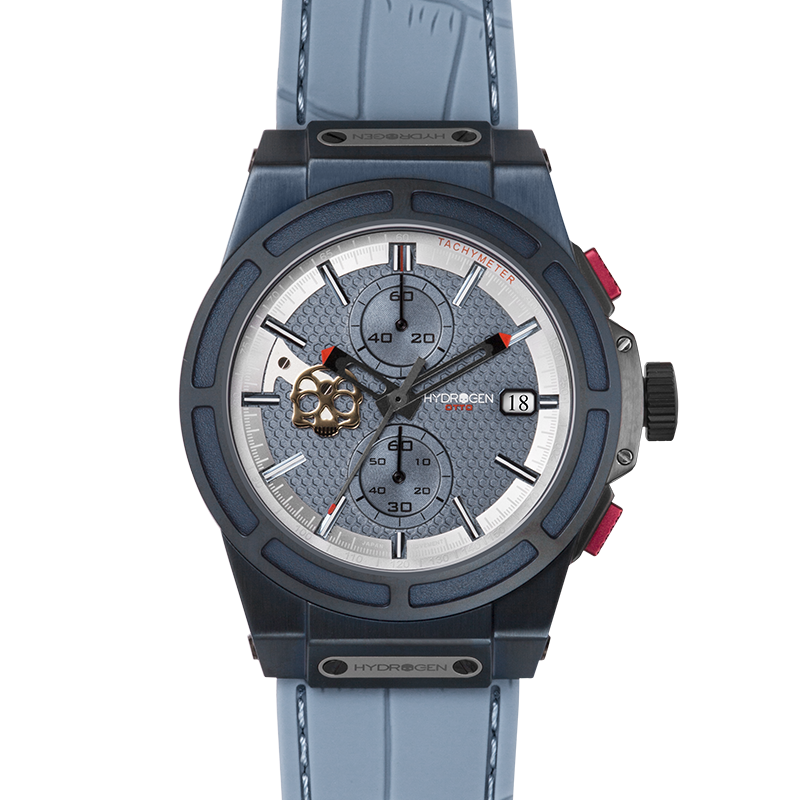 Montre Otto Chrono All Blue – Chronographe, Acier Inoxydable Bleu, Cadran Fibre Carbone, Bracelet Silicone Bleu