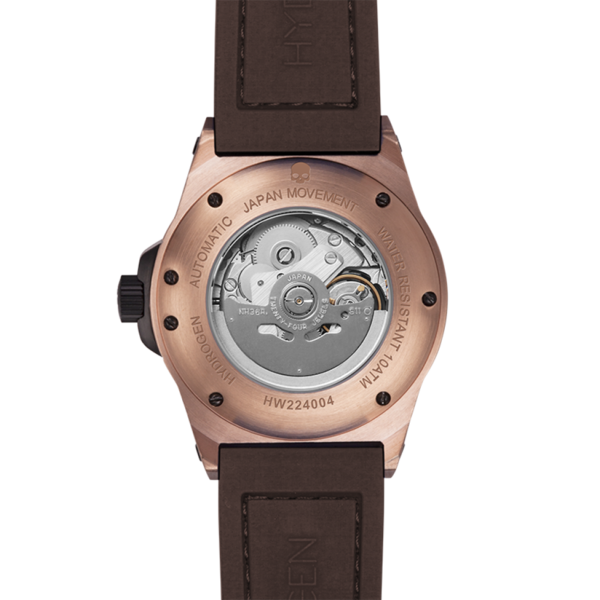Montre Otto Brown Rose Gold – Acier Or Rose, Cadran Marron, Bracelet Silicone Marron & Fibre Carbone