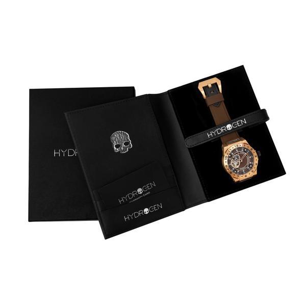 Montre Vento Brown Rose Gold (HW424402) – Automatique GMT Japon, Acier Or Rose, Cadran Marron, Bracelet Silicone Marron