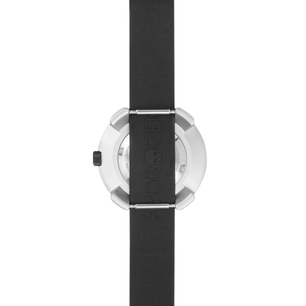 Montre Vista Roman Silver Black – Acier Inoxydable, Cadran Noir, Bracelet Silicone Noir Monobloc