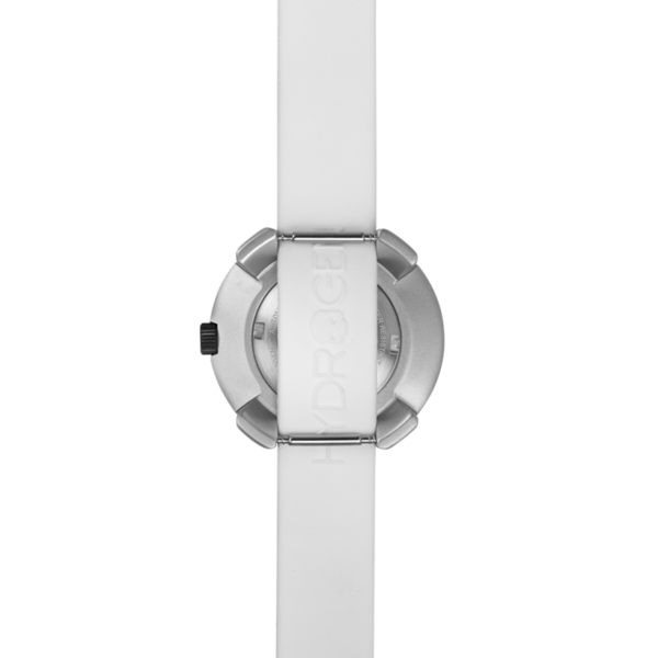 Montre Vista Roman Silver White (Ø 29 mm) – Acier Inoxydable, Cadran Argent Brossé, Bracelet Silicone Blanc