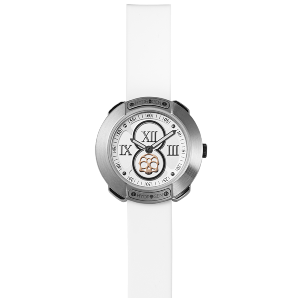 Montre Vista Roman Silver White (Ø 29 mm) – Acier Inoxydable, Cadran Argent Brossé, Bracelet Silicone Blanc