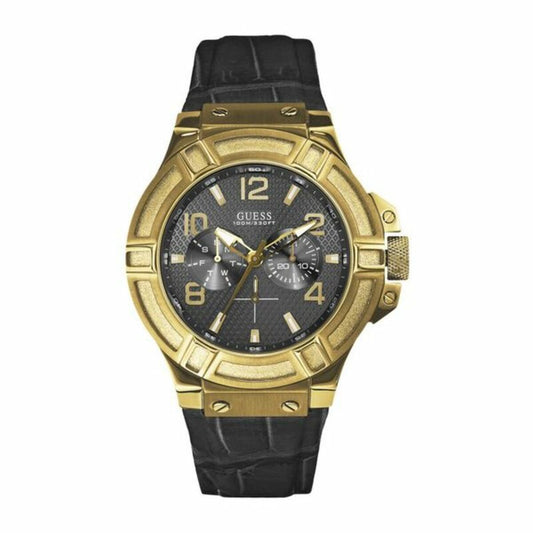 Montre Homme Guess W0040G (Ø 45 mm) – Quartz, Bracelet Cuir PU & Étanche 10 ATM