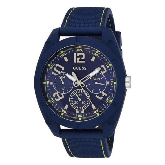 Montre Homme Guess W1256G3 (Ø 46 mm) – Quartz, Design Bleu Sport & Bracelet Caoutchouc