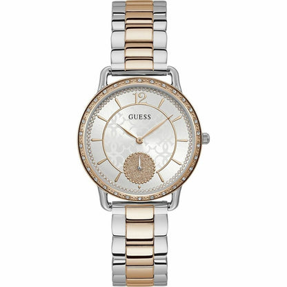 Montre Femme Guess W1290L2 – 36 mm, Acier Rose, Cadran Blanc, Quartz, Étanche 3 ATM
