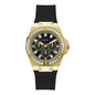 Montre Femme Guess GW0118L1 – 39 mm, Cadran Noir, Bracelet Silicone Noir, Quartz