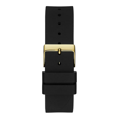 Montre Femme Guess GW0118L1 – 39 mm, Cadran Noir, Bracelet Silicone Noir, Quartz