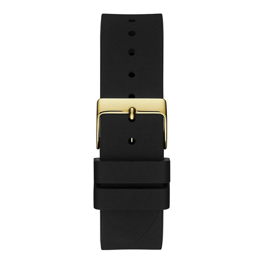 Montre Femme Guess GW0118L1 – 39 mm, Cadran Noir, Bracelet Silicone Noir, Quartz