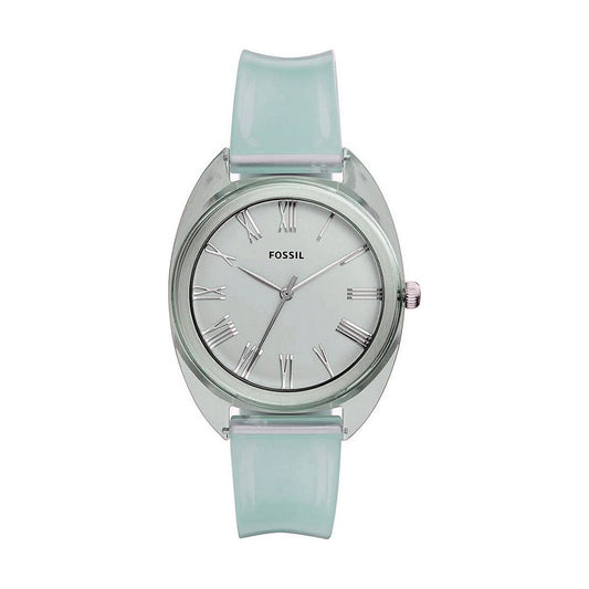 Montre Femme Fossil JUDE (Ø 38 mm) – Quartz, Bracelet Silicone, Étanche 5 ATM