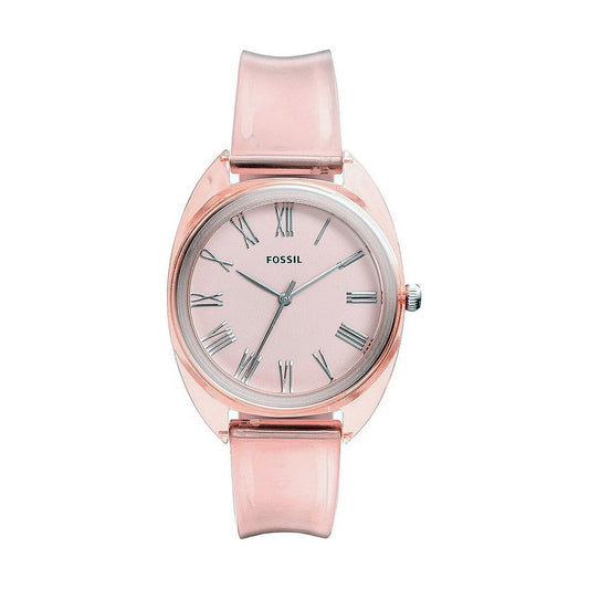 Montre Femme Fossil JUDE (Ø 38 mm) – Quartz, Bracelet Silicone, Étanche 5 ATM