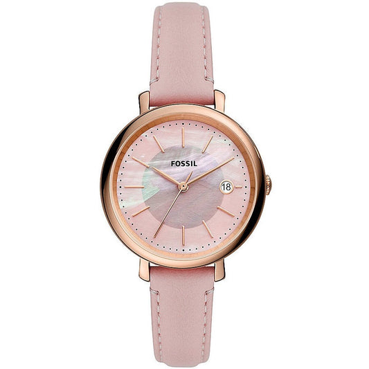 Montre Femme Fossil JACQUELINE (Ø 36 mm) – Quartz, Bracelet Cuir, Date, Étanche 3 ATM