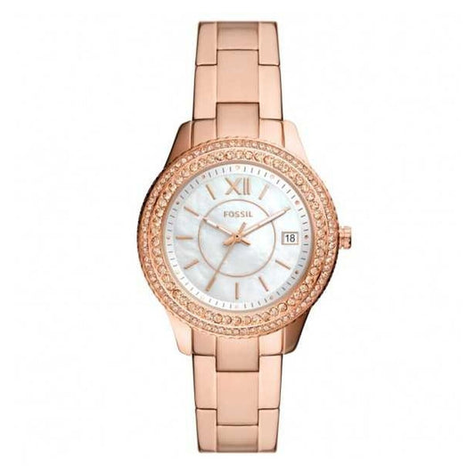 Montre Femme Fossil STELLA (Ø 37 mm) – Quartz, Acier Inoxydable, Nacre, Étanche 5 ATM