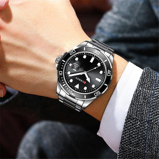 Montre Homme Curren Clairvoyant – Acier Inoxydable & Zircone Cubique AAA (Ø 47 mm, Étanche 5 ATM)