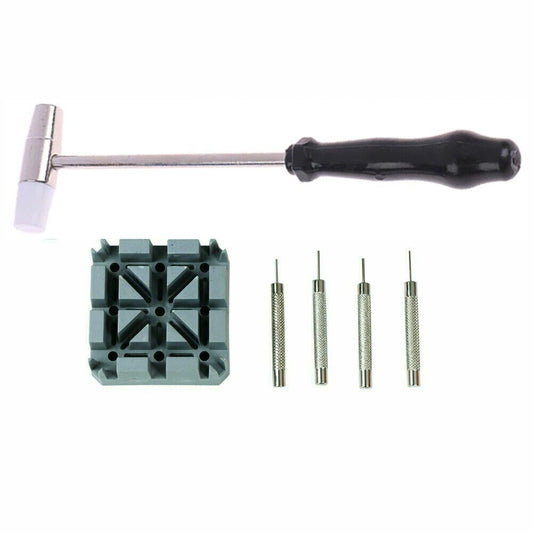 Kit Outils Réparation Montre – Extracteur de Maillons Bracelet avec Marteau, Chasse-Goupilles & Support