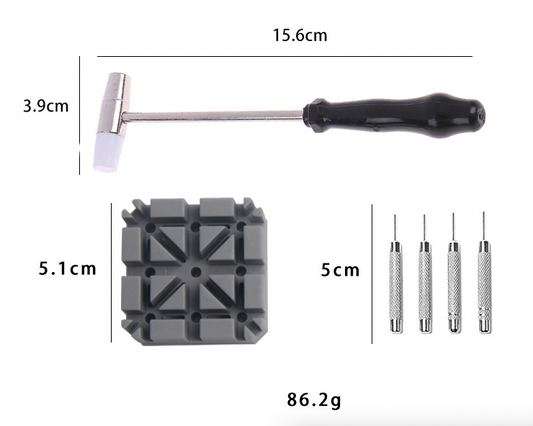 Kit Outils Réparation Montre – Extracteur de Maillons Bracelet avec Marteau, Chasse-Goupilles & Support