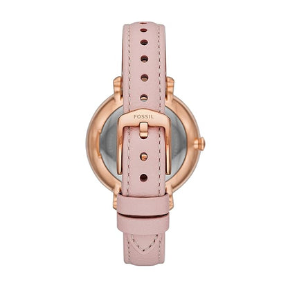 Montre Femme Fossil JACQUELINE (Ø 36 mm) – Quartz, Bracelet Cuir, Date, Étanche 3 ATM