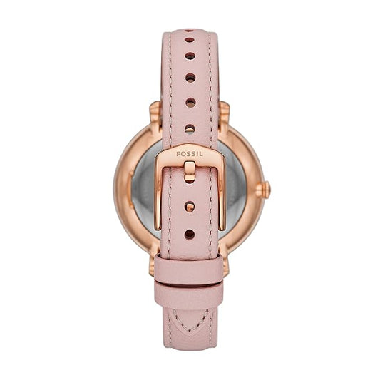 Montre Femme Fossil JACQUELINE (Ø 36 mm) – Quartz, Bracelet Cuir, Date, Étanche 3 ATM