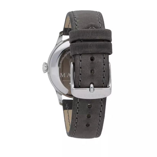 Montre Homme Maserati TRADIZIONE (Ø 40 mm) – Quartz, Bracelet Cuir, Étanche 5 ATM, Cadran Gris