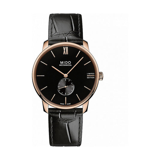 Montre Homme Mido (Ø 39 mm) – Cuir Noir, Verre Saphir, Étanche 3 ATM