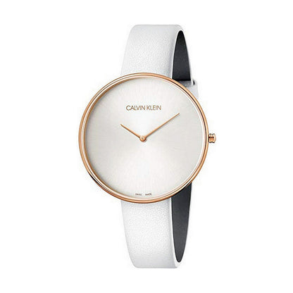 Montre Femme Calvin Klein FULL MOON – Quartz, Bracelet Cuir, Étanche 3 ATM
