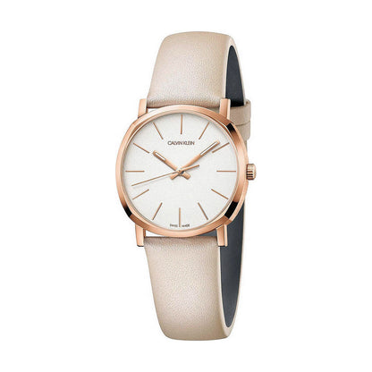 Montre Femme Calvin Klein POSH – Quartz, Ø 32 mm, Bracelet Cuir, Étanche 3 ATM