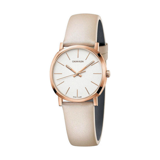 Montre Femme Calvin Klein POSH – Quartz, Ø 32 mm, Bracelet Cuir, Étanche 3 ATM
