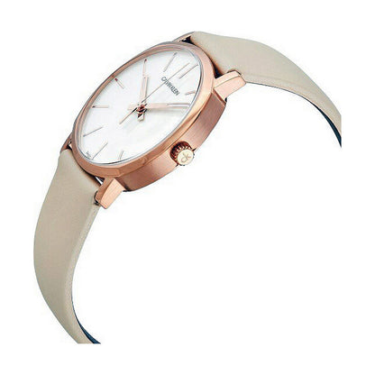 Montre Femme Calvin Klein POSH – Quartz, Ø 32 mm, Bracelet Cuir, Étanche 3 ATM