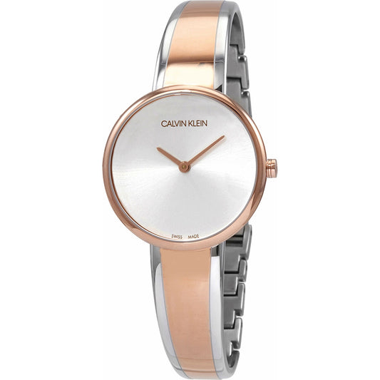 Montre Femme Calvin Klein K4E2N61X – Quartz, Acier Inoxydable Bicolore Rose & Argent, Ø 30 mm – Élégance Intemporelle