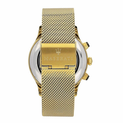 Montre Homme Maserati R8873633003 (Ø 42 mm) – Quartz, Acier Inoxydable Doré, Cadran Noir, Étanche 5 ATM