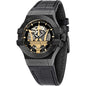 Montre Homme Maserati R8821108036 (Ø 42 mm) – Automatique, Acier Inoxydable Noir, Cuir Noir, Verre Saphir, Étanche 10 ATM