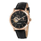 Montre Homme Maserati R8821118009 (Ø 42 mm) – Automatique, Acier Inoxydable Or Rose, Cuir Noir, Verre Saphir, Étanche 10 ATM